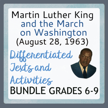 Preview of MARTIN LUTHER KING March on Washington   Differentiated Gr 6-9 PRINT and EASEL