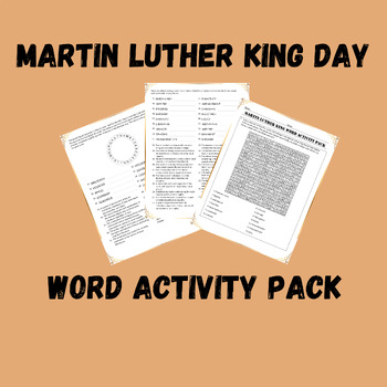 Preview of MARTIN LUTHER KING WORD ACTIVITY PACK