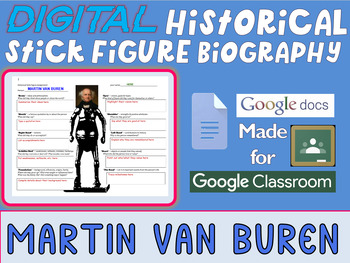 Preview of MARTIN VAN BUREN - Digital Historical Stick Figure Mini Bios