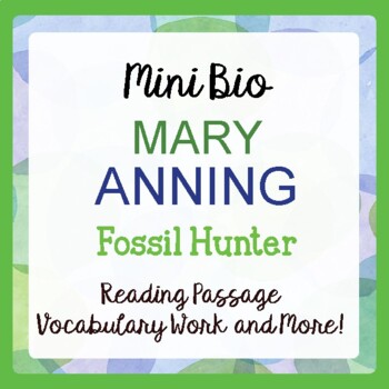 Preview of MARY ANNING Fossil Hunter BIOGRAPHY Grades 4-6  PRINT and EASEL