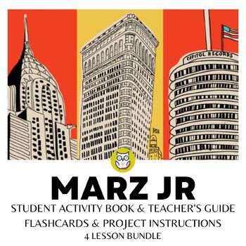 Preview of MARZ JR BUILDINGS & CITY ART PROJECT, ACTIVITY BOOKS & LESSON PLANS