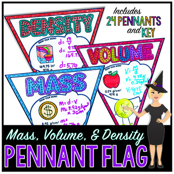 Preview of Density Classroom Pennant Flags - Calculating Mass, Volume, and Density
