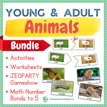 Preview of MEGA BUNDLE Young/Baby and Adult Animals: Activities, Worksheets, Puzzles, Games