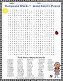 MASSIVE Compound Words Word Search Puzzle for 2nd Grade