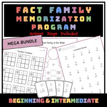 Preview of MASTERY of ADD/SUB FACT FAMILIES Memorization Program (beginner & intermediate)