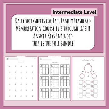 Preview of MASTERY of ADDITION/SUBTRACTION FACT FAMILIES Memorization Program(INTERMEDIATE)