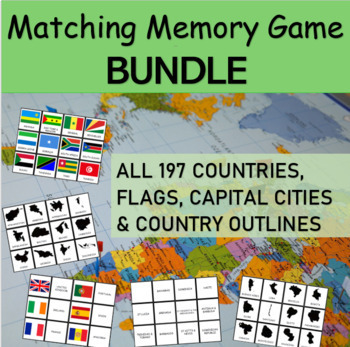 Preview of MATCHING GAME BUNDLE: The flags, capital cities and countries of the WORLD