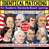 MATCHING IDENTICAL PICTURES Historical Figures Task Cards 