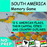 SOUTH AMERICA Matching Memory Game | Flags, Capital Cities