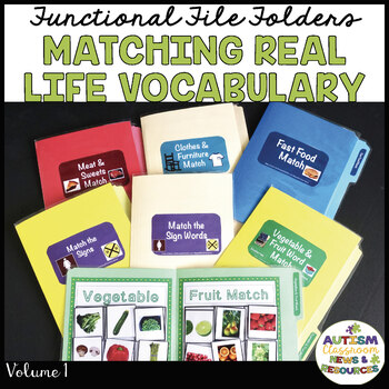 AUTISM MATCHING REAL LIFE VOCABULARY FILE FOLDERS (early childhood; autism)