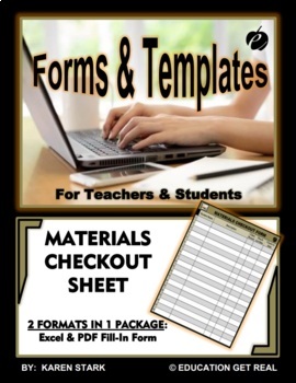 Preview of MATERIALS CHECKOUT TEMPLATE (EXCEL & PDF FILLABLES) "Track WHO has WHAT!"