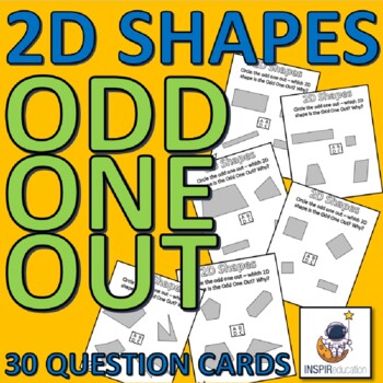 Preview of MATH 2D SHAPE Odd One Out Game: Identify properties of shapes (30 cards)