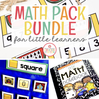 Preview of MATH ACTIVITIES BUNDLE | YEAR LONG ACTIVITIES | PRE-K, KINDER AND FIRST