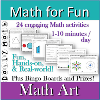 Preview of MATH ART daily math activities Math For Fun unit K - 8