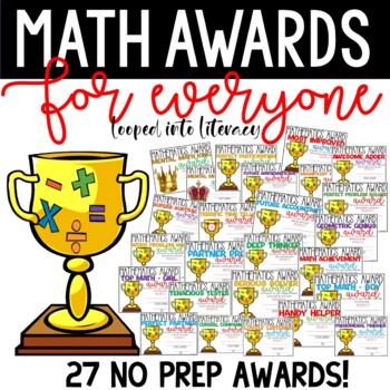 Preview of MATH AWARDS AND CERTIFICATIONS FOR EVERYONE! NO PREP! 25 AWARDS