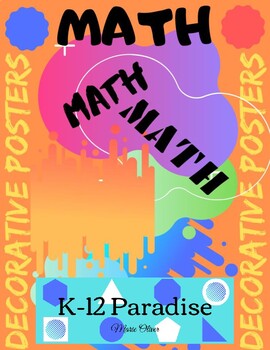 Preview of MATH Academic Subject Decorative Poster Cards