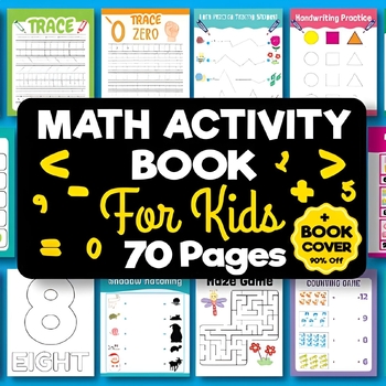Preview of MATH Activity BOOK for KIDS and GAMES, Kindergarten Activities, End of Year Fun
