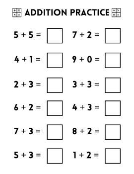 Preview of MATH - Addition Practice Worksheet