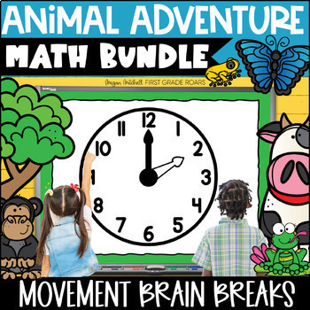 Preview of MATH Animal Adventures Movement Break Growing BUNDLE