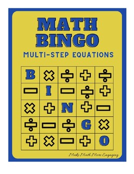 Preview of MATH BINGO_Multi-Step Equations