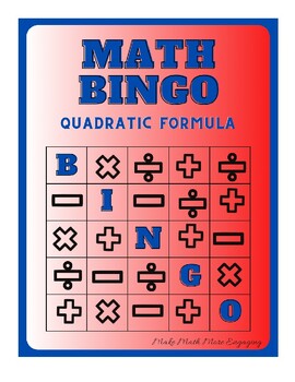 MATH BINGO_Quadratic Formula by Make Math More Engaging | TPT