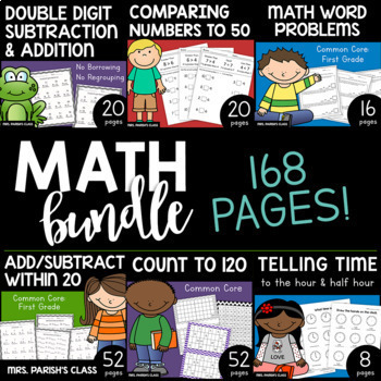 Preview of MATH BUNDLE!! 168 pages!!  PRINT AND GO! (Distance Learning)