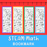 MATH Bookmark STEAM Doodle| Math Coloring Page Line Art | 