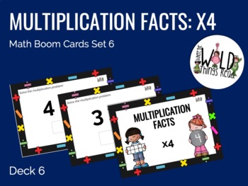 Preview of Multiplication Facts x4 Boom Cards