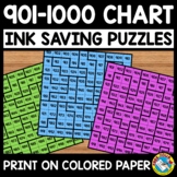 MATH CENTER ACTIVITY COUNT NUMBERS 901 TO 1000 CHART PUZZL