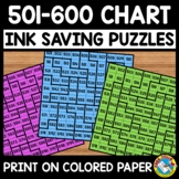 MATH CENTER ACTIVITY NUMBERS 501 TO 600 CHART PUZZLE 2ND G