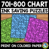 MATH CENTER ACTIVITY NUMBERS 701 TO 800 CHART PUZZLE 2ND G