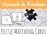 MATH CENTER: Decimal Fraction Conversions Matching Puzzles