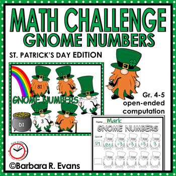 Preview of MATH CHALLENGE St. Patrick's Day Gnome Numbers Open-ended Computation