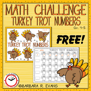 Preview of MATH CHALLENGE Turkey Trot Numbers Open-ended Computation Activity GATE