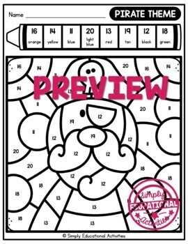 MATH COLOR BY TEEN NUMBER PRACTICE ACTIVITY APRIL COLORING PAGE SHEET