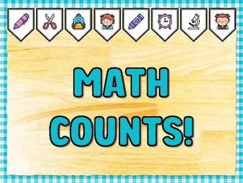 Preview of MATH COUNTS! Math Bulletin Board Kit & Door Décor, Math Classroom Décor