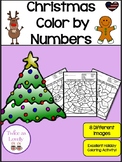 MATH Christmas Color by Numbers Kindergarten AMERICAN SPELLING