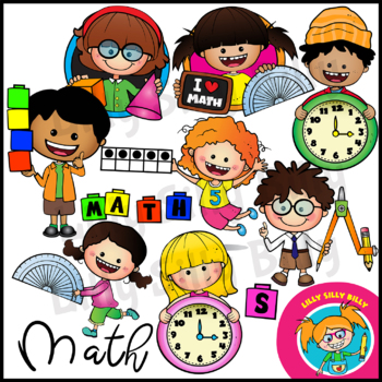 Preview of MATH. Clipart in Color & Black/white. {Lilly Silly Billy}