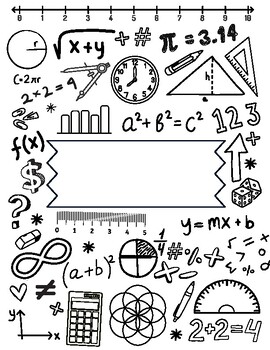 Preview of MATH Coloring Page | STEAM Binder Cover | MATH Algebra Cover