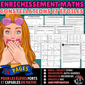 Preview of MATH ENRICHMENT | ENRICHISSEMENT | ANGLES | GÉOMÉTRIE | CONSTELLATIONS