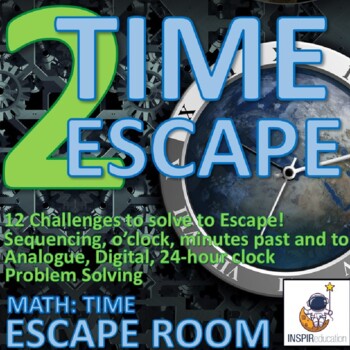 Preview of MATH ESCAPE ROOM: Time - Analogue, digital, 24-hour clock, problem solving