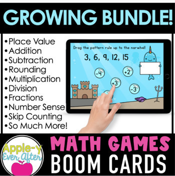 Preview of MATH GAMES BUNDLE Boom Card  | ALL MATH BOOM CARDS INCLUDED!