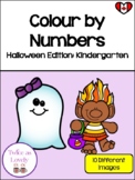 MATH Halloween Colour by Numbers Kindergarten CANADIAN SPELLING