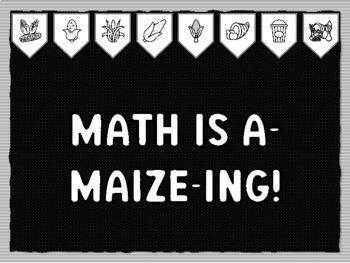 Preview of MATH IS A-MAIZE-ING! Fall Harvest, Corn Theme Bulletin Board Kit