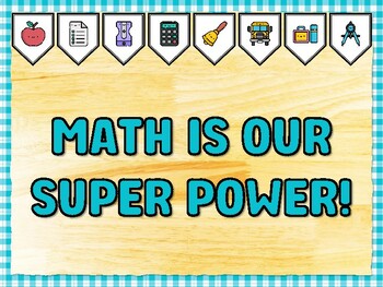 Preview of MATH IS OUR SUPER POWER! Math Bulletin Board Kit & Door Décor
