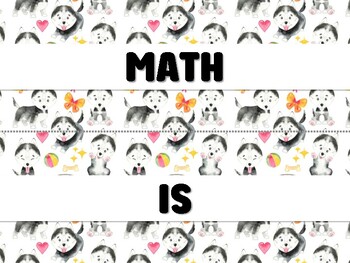 Preview of MATH IS PAWSITIVELY FUN! Dog Bulletin Board Decor Kit