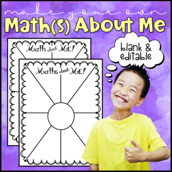 Preview of MATH/MATHS ABOUT ME - Blank & Editable Versions!