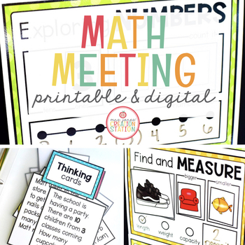 Preview of MATH MEETING CHARTS BUNDLE FOR WHOLE GROUP LEARNING | KINDERGARTEN AND FIRST