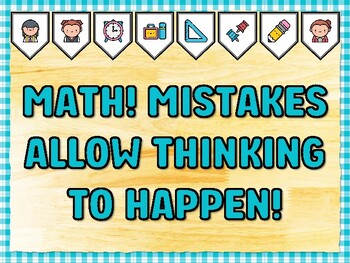Preview of MATH! MISTAKES ALLOW THINKING TO HAPPEN! Math Bulletin Board Kit & Door Décor