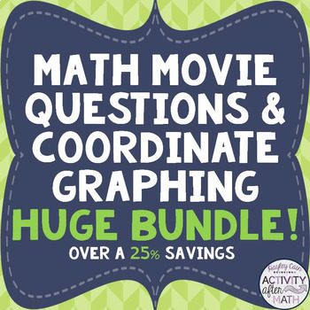 Preview of MATH MOVIE questions with Coordinate Graphing Pictures HUGE BUNDLE